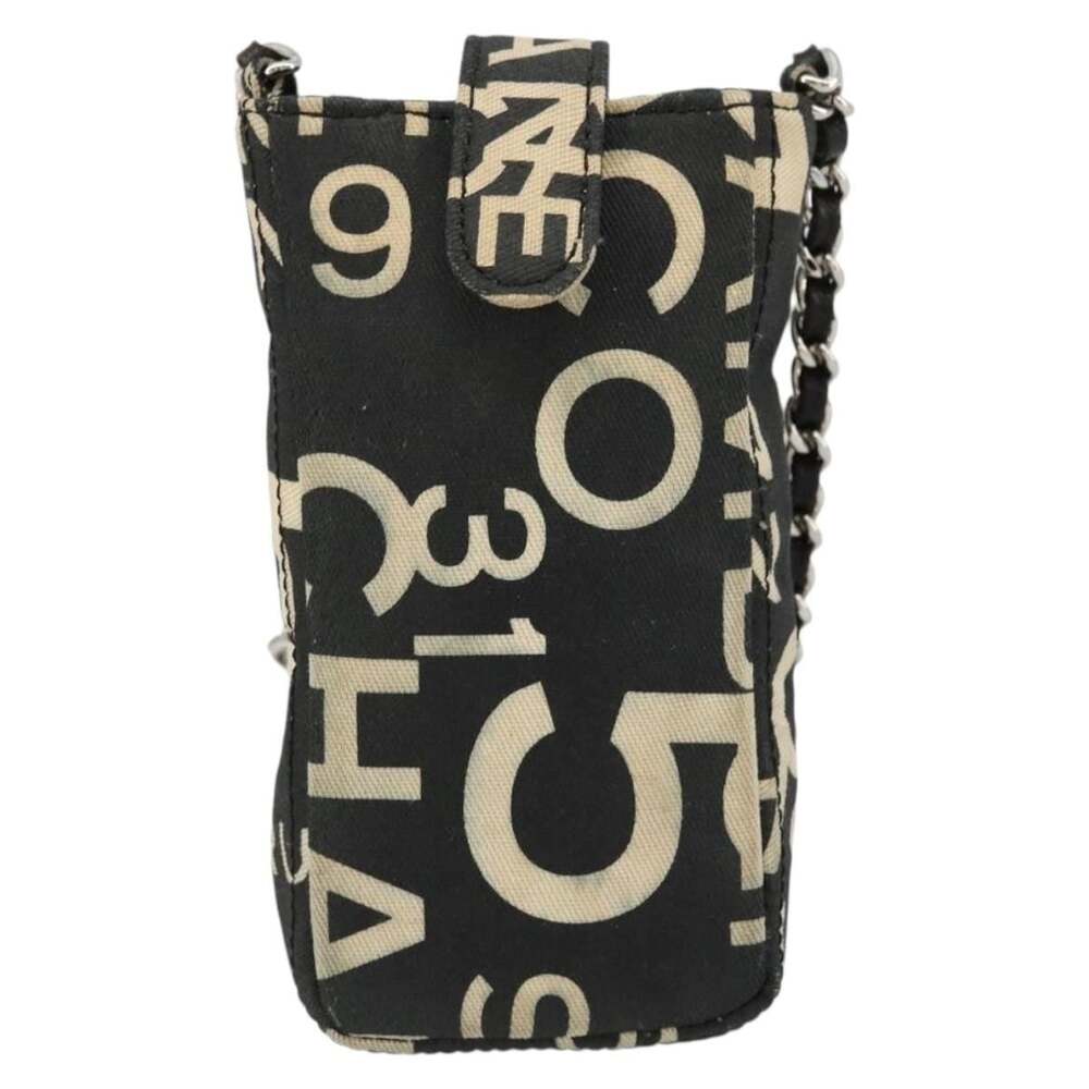 Chanel Canvas By Sea Line Chain Shoulder Bag Black